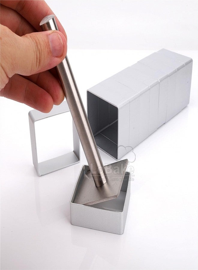 LoBake(LoBake) Square shape aluminium small pineapple cake mold stainless steel press stamp cookie biscuit cutting molds DIY bakery tools - Image 4