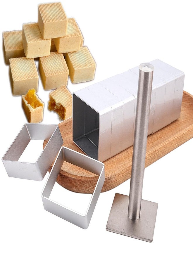 LoBake(LoBake) Square shape aluminium small pineapple cake mold stainless steel press stamp cookie biscuit cutting molds DIY bakery tools - Image 1