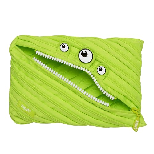 ZIPIT Monster Large Pencil Case for Boys, Cute Zipper Pouch for Kids Girls and Teens, Stationery Bag for School ,Lime Green - Image 1