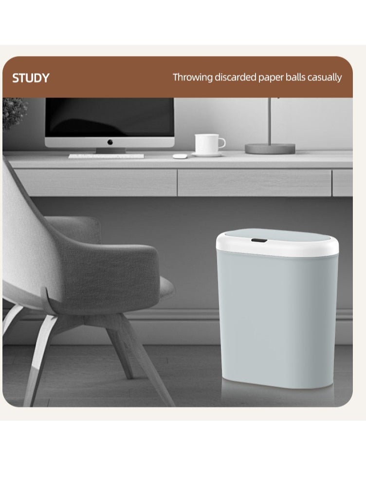 Generic Bathroom Trash Can 15L Waterproof Motion Sensor Small Bathroom Trash Can with Lid Slim Plastic Narrow Bedroom Garbage Can  - Image 5