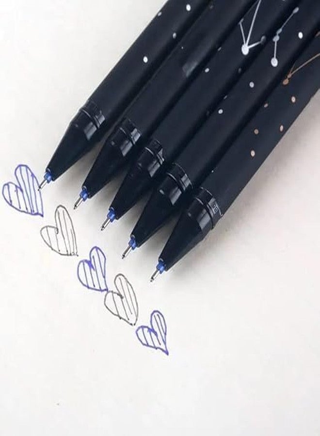QALAM KAARI Erasable Gel Pens - Pack of 12 Pcs Erasable Pens 0.5mm, Erasable Pens with Eraser, Smooth Writing Gel Pen, Stationery for School & Office (Galaxy) - Image 5