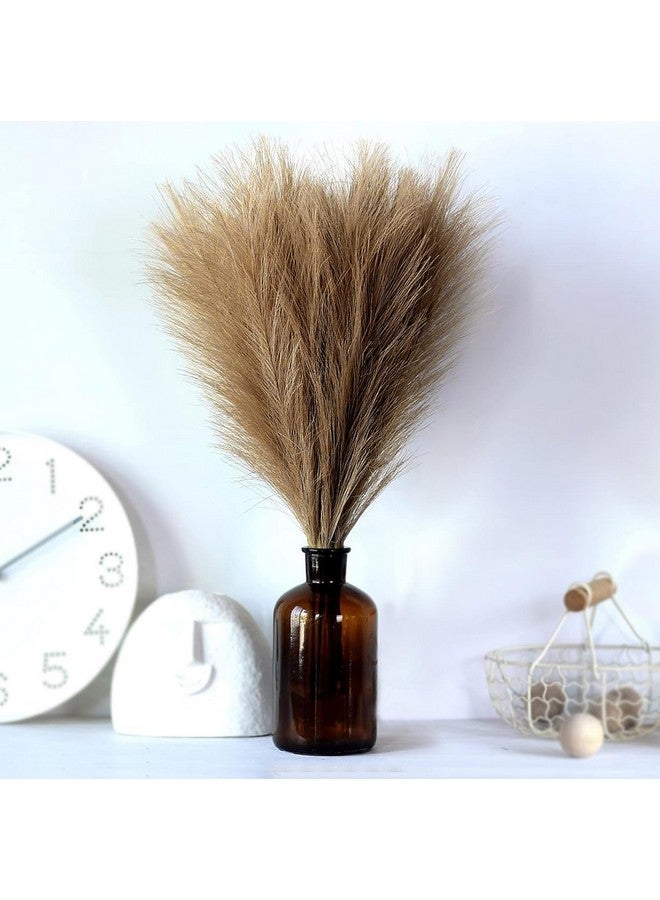 TIED RIBBONS Pack Of 4 Fluffy Pampas Grass Artificial Flower (Brown, 45.7 Cm) For Decoration Vase Pot Home Decor Farmhouse Bedroom Living Room Table Corner Wedding Birthday Decorative Items  - Image 1