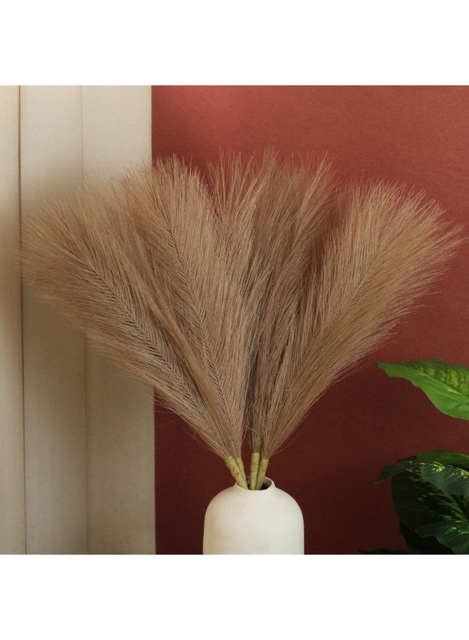 TIED RIBBONS Pack Of 4 Fluffy Pampas Grass Artificial Flower (Brown, 45.7 Cm) For Decoration Vase Pot Home Decor Farmhouse Bedroom Living Room Table Corner Wedding Birthday Decorative Items  - Image 3