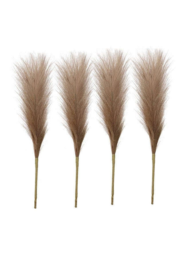TIED RIBBONS Pack Of 4 Fluffy Pampas Grass Artificial Flower (Brown, 45.7 Cm) For Decoration Vase Pot Home Decor Farmhouse Bedroom Living Room Table Corner Wedding Birthday Decorative Items  - Image 4