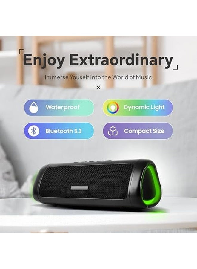 Baytion Portable Bluetooth Speaker | IPX5 Waterproof, TWS Pairing, Bluetooth 5.3, HD Sound, 24H Playtime, Beat-Dynamic Lights - Image 3