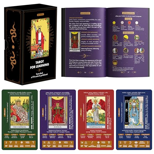Wyspell Tarot for Learning Tarot Cards with Meanings on Them Beginner Tarot Deck with Meanings on Them Cards for Beginners with Guide Book - Image 1