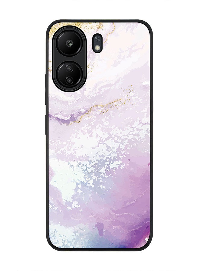 Stylizedd Rugged Black edge case for Xiaomi Poco C65, Slim fit Soft Case Flexible Rubber Edges Anti Drop TPU Gel Thin Cover- Marble Print Marine - Image 1