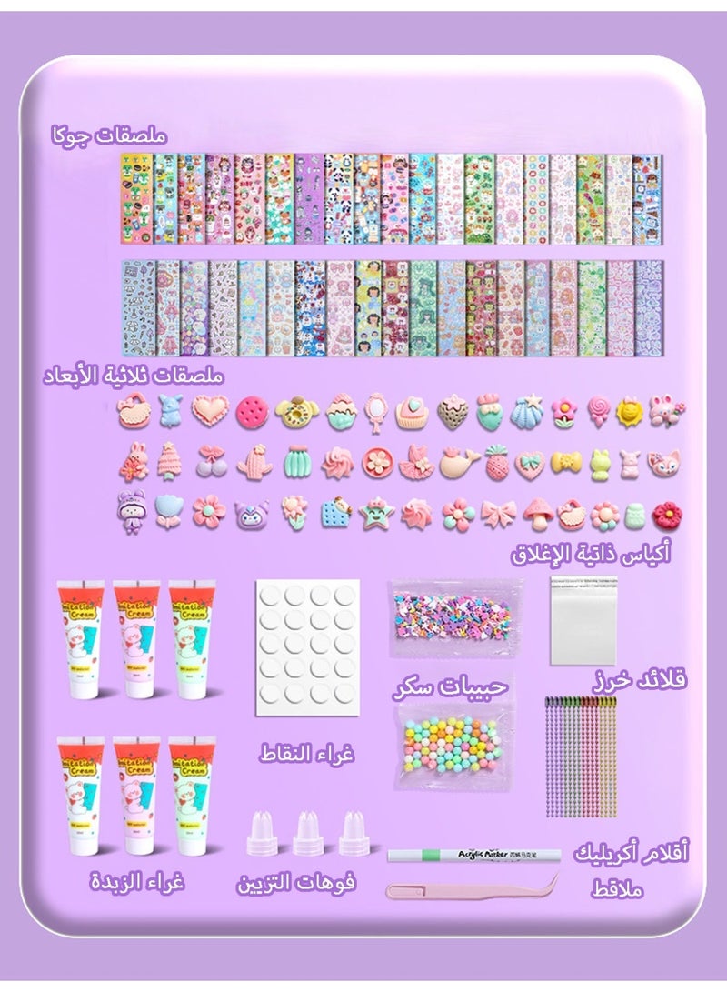olayks 600 PCS Cream Gum Guka Toy Set for Kids with Storage Box, Hanging Racks and Storage Buckets, Fun DIY Art and Craft Kit, Cartoon Stickers, Cream Glue, Beads and Various Rich Accessories, Ideal Educational Gifts for Children - Image 4