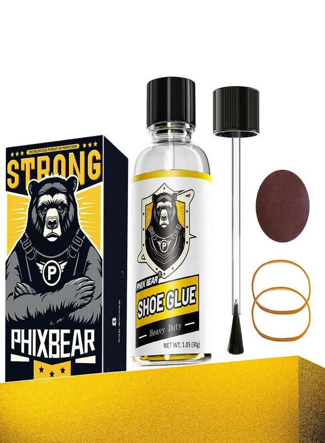 PHIXBEAR Professional Grade Shoe Glue Repair Adhesive, Heavy Duty Shoe Goo: Low Odor, No White, No Hard, 1.05 fl oz, Clear, 1.05oc - Image 1
