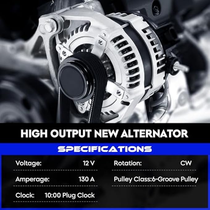SEHNSUCHT New Alternator for Ford F-150 02-03, for F-250 F-350 F-450 F-550 F53 99-04, for Excursion 5.4L 6.8L 00-05, for Mustang 96-98, for Thunderbird 95-97, for Expedition E-450 02, 130Amp - Image 4