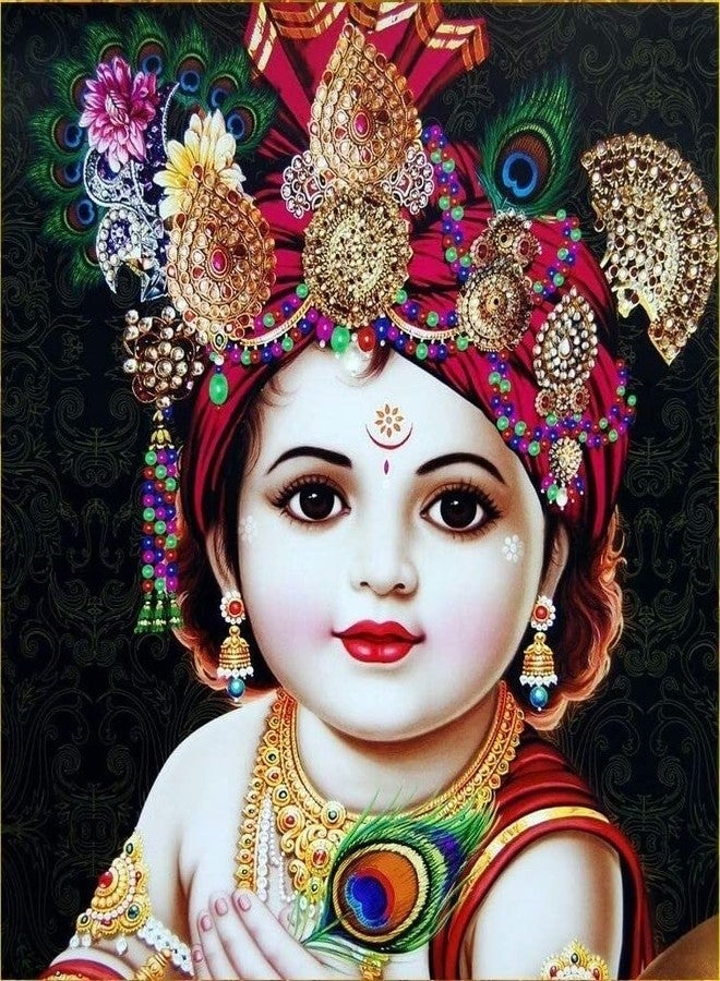 Asmi Collections Little Baal Krishna Self Adhesive Wall Painting Sticker - Image 1