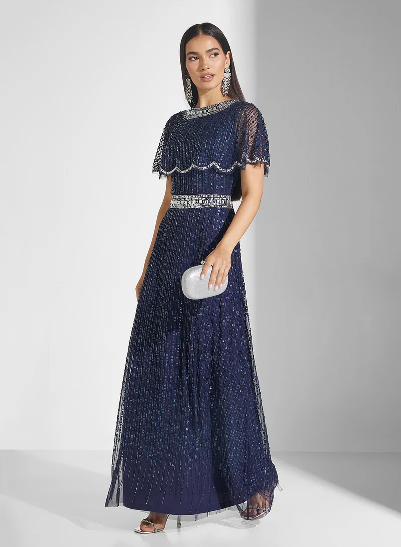 Amelia Rose Embellished Column Dress