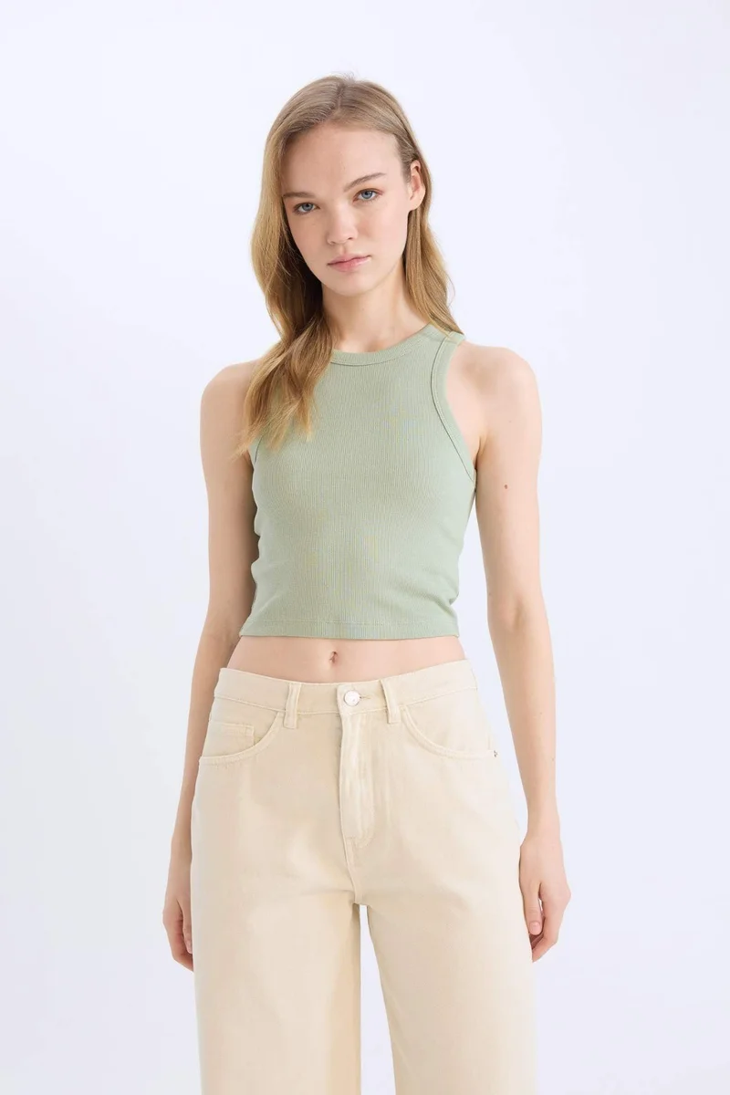 DeFacto Slim Fit Camisole Halter Collar Tank Top