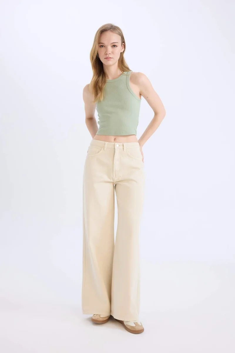 DeFacto Slim Fit Camisole Halter Collar Tank Top