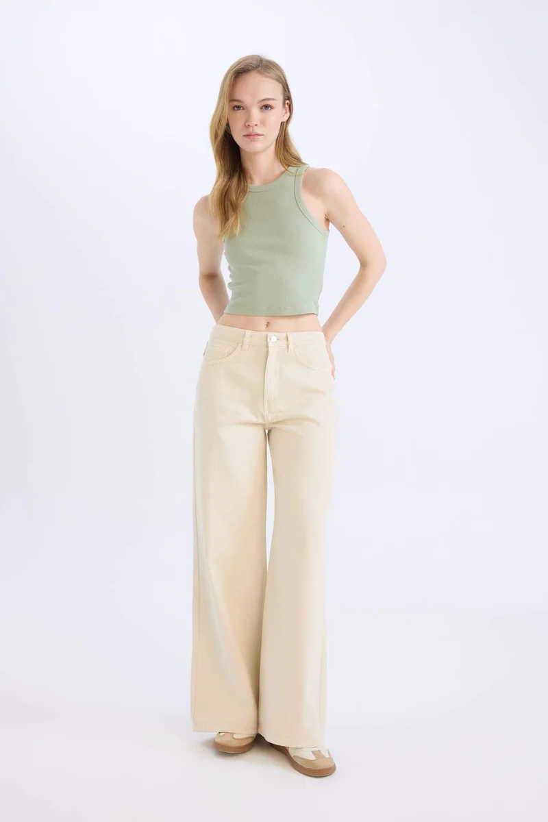 ديفاكتو Slim Fit Camisole Halter Collar Tank Top