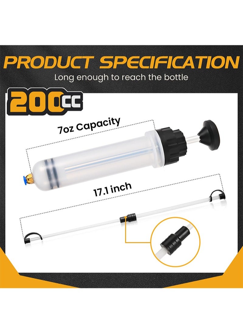 Aikanbo 200CC Automotive Fluid Extractor Pump，Premium Manual Extraction， Fill Pump with 2 Hoses，Oil Syringe with Powerful Suction，Fluid Oil Change Evacuator  - Image 2