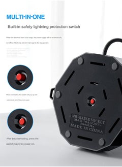 Sharpdo 10 Holes Vertical Tower Socket USB Intelligent Three-Dimensional Wiring Board Multi-Hole Rotating Strip  - Image 2