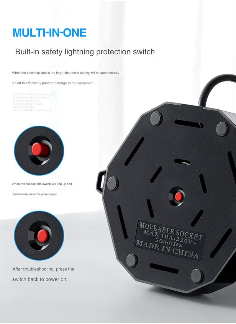 Sharpdo - 10 Holes Vertical Tower Socket USB Intelligent Three-Dimensional Wiring Board Multi-Hole Rotating Strip - Image 1