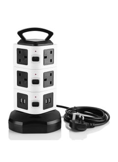 Sharpdo 10 Holes Vertical Tower Socket USB Intelligent Three-Dimensional Wiring Board Multi-Hole Rotating Strip  - Image 1