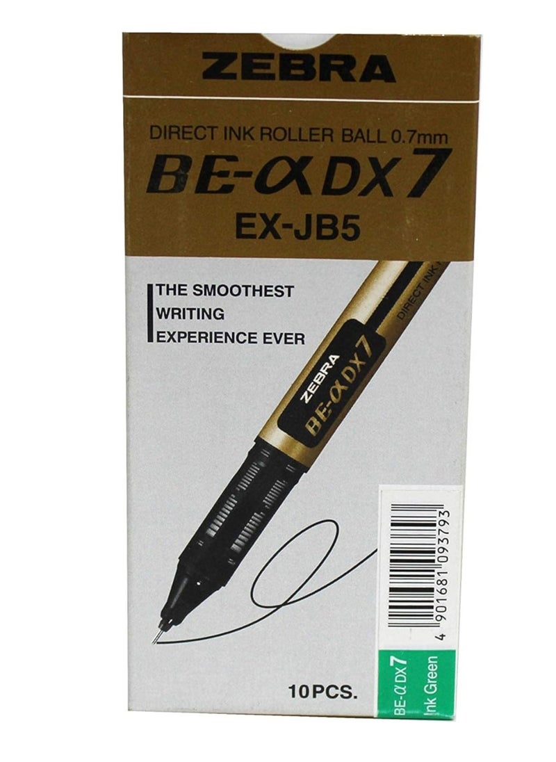 ZEBRA Zebra 0.7 Direct Ink Roller DX7 Green Set of 10  - Image 2