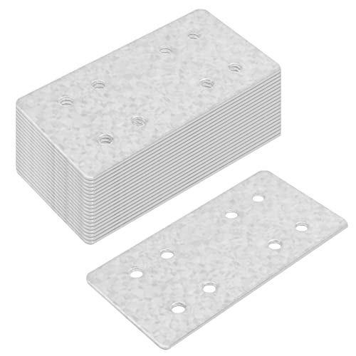 GBGS 20 PCS 3" x 1-5/8" Flat Tie Plate,Flat Mending Plate for Wood Beam Splice Repair,Hot Dip Al-Zn - Image 3