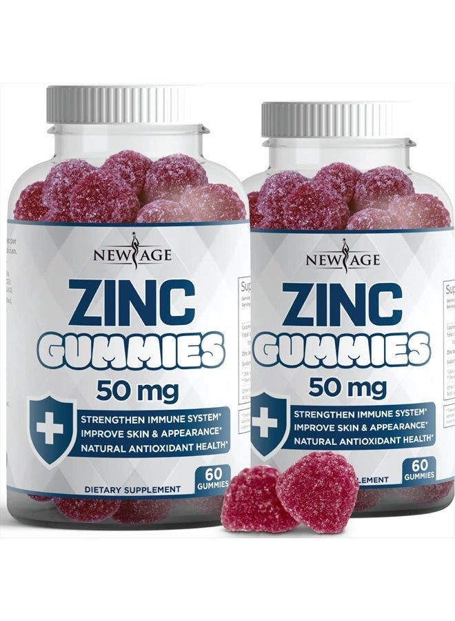 New Age Zinc Gummies - 2 Pack - 50mg High Immune Booster Zinc Supplement, Immune Defense, Powerful Natural Antioxidant, Non-GMO - by New Age, 120 Count - Image 1