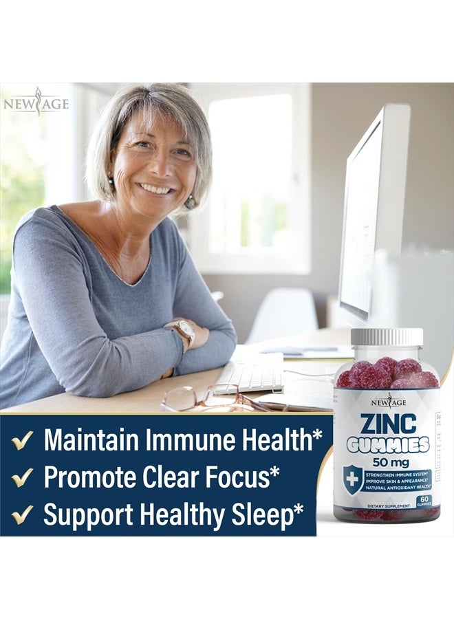 New Age Zinc Gummies - 2 Pack - 50mg High Immune Booster Zinc Supplement, Immune Defense, Powerful Natural Antioxidant, Non-GMO - by New Age, 120 Count - Image 4