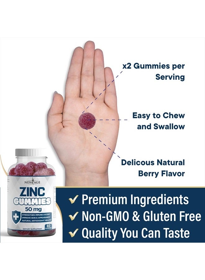 New Age Zinc Gummies - 2 Pack - 50mg High Immune Booster Zinc Supplement, Immune Defense, Powerful Natural Antioxidant, Non-GMO - by New Age, 120 Count - Image 5