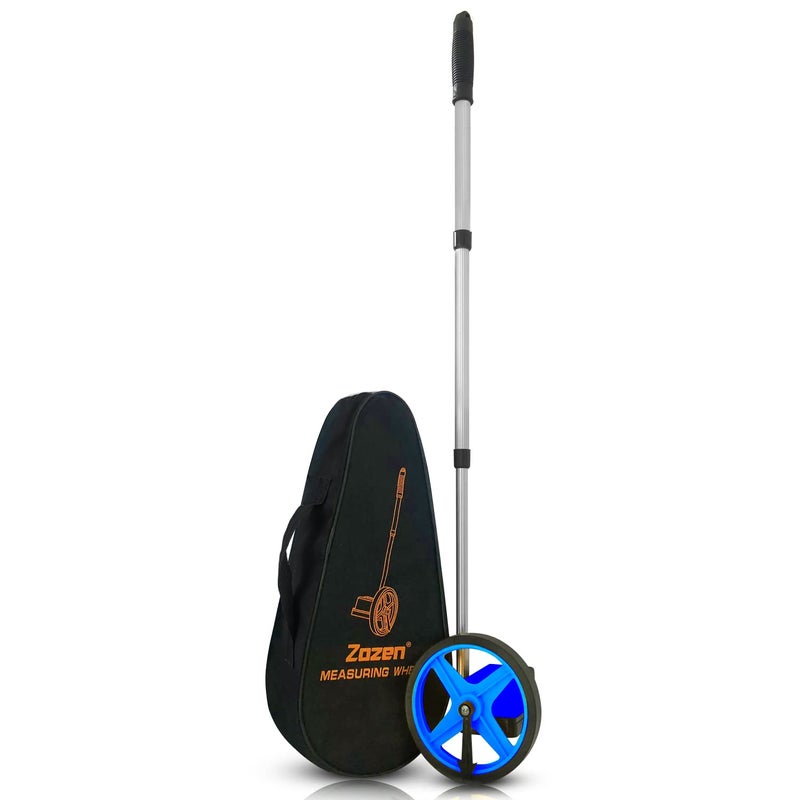 Zozen Measuring Wheel, Blue 6Inch Measure Wheel, Distance Measuring in Feet, Rolling Measurement [Up To 10,000Ft], Telescopic/Mechanical/One Key to Reset, Include Carrying Bag. - Image 1