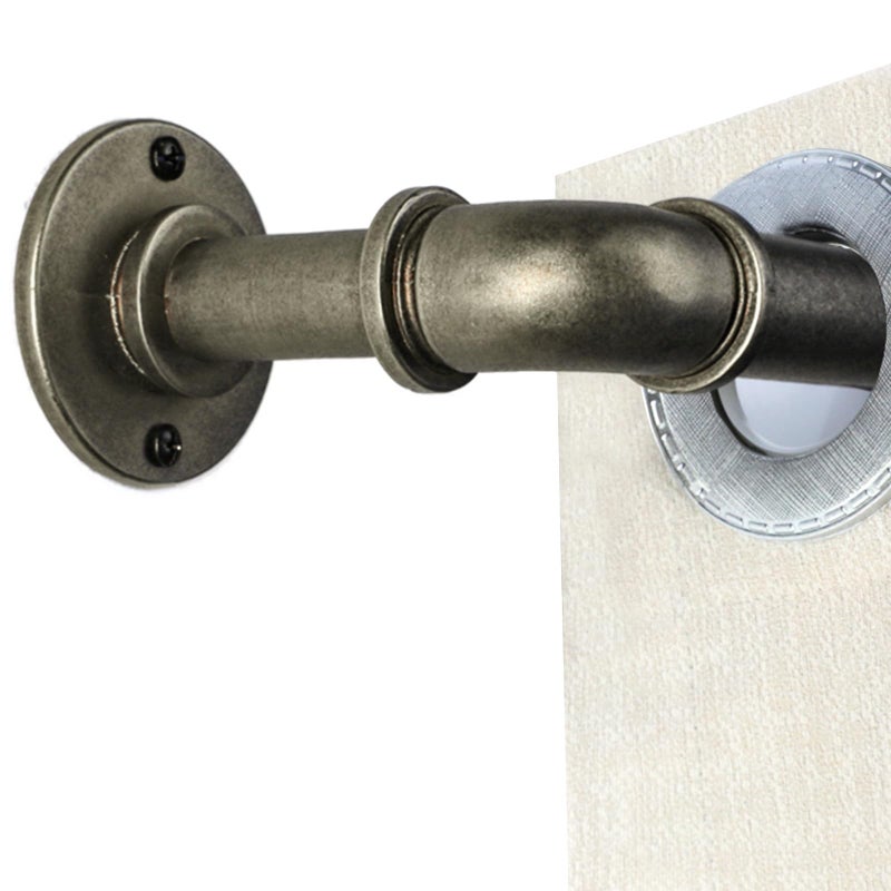 WORLD RODS Industrial Curtain Rods 18 to 88 in,Blackout Curtain Rod,Adjustable Length,1 in Diameter Pipe,Wall or Ceiling Mounted,for Bedroom and Living Room (Antique Silver 18â€ to 88â€) - Image 4