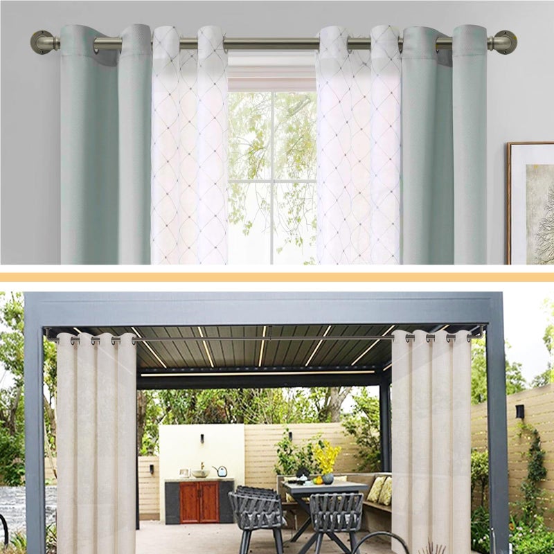 WORLD RODS Industrial Curtain Rods 18 to 88 in,Blackout Curtain Rod,Adjustable Length,1 in Diameter Pipe,Wall or Ceiling Mounted,for Bedroom and Living Room (Antique Silver 18â€ to 88â€) - Image 5
