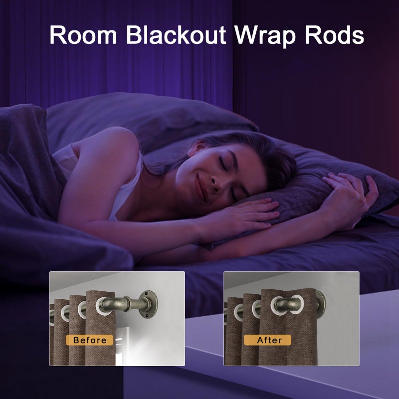 WORLD RODS Industrial Curtain Rods 18 to 88 in,Blackout Curtain Rod,Adjustable Length,1 in Diameter Pipe,Wall or Ceiling Mounted,for Bedroom and Living Room (Antique Silver 18â€ to 88â€) - Image 3
