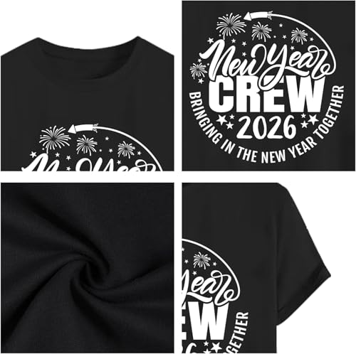 CAZYCHILD Happy New Year Shirt for Men Christmas Shirts Holiday Party Family Tshirt 2026 New Years Day Eve Gift Tops - Image 5