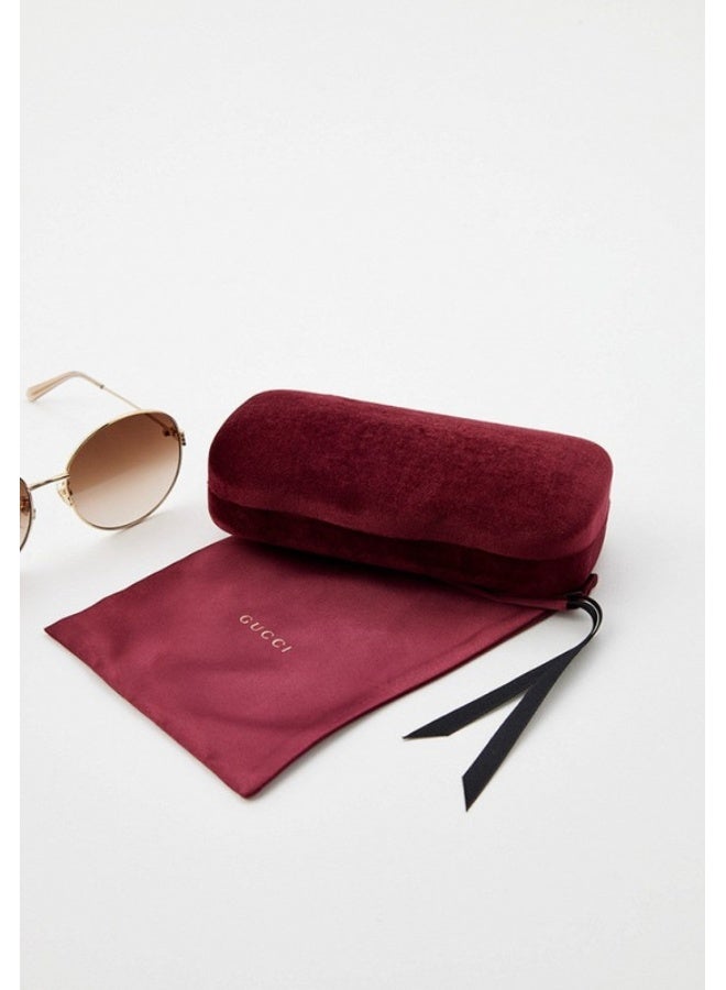 GUCCI نظارات شمسية دائرية بنية متدرجة للنساء، GG1281SK 002 مقاس - Image 5