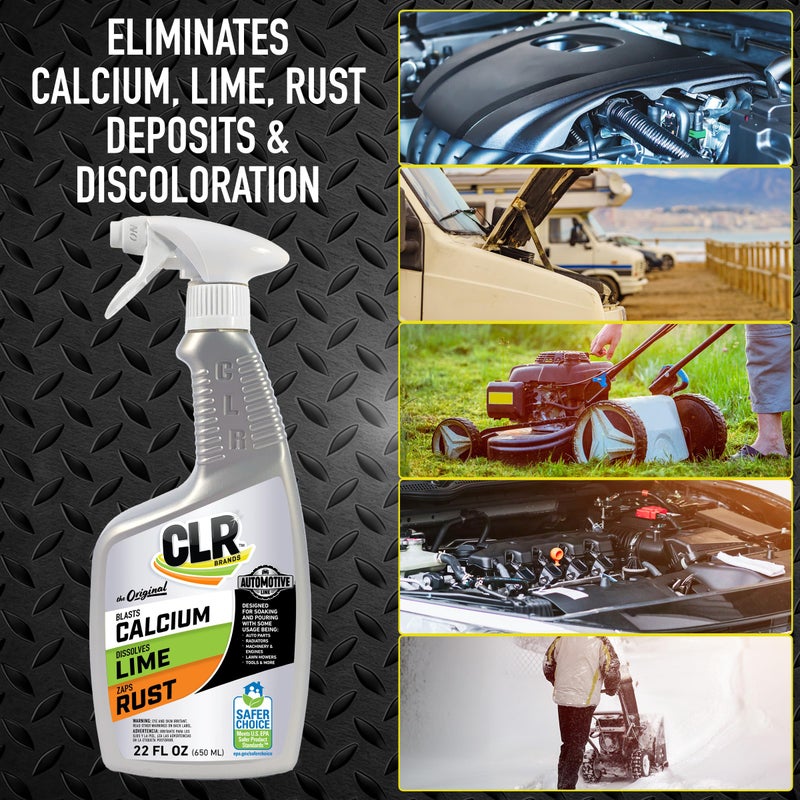 CLR رذاذ مزيل الكالسيوم والليمون والصدأ من CLR Brands للسيارات، 22 أونصة، رذاذ تنظيف لأسطح متعددة، معتمد من EPA كخيار أكثر أمانًا، منظف خالي من الأمونيا والفوسفات والمبيض - Image 2