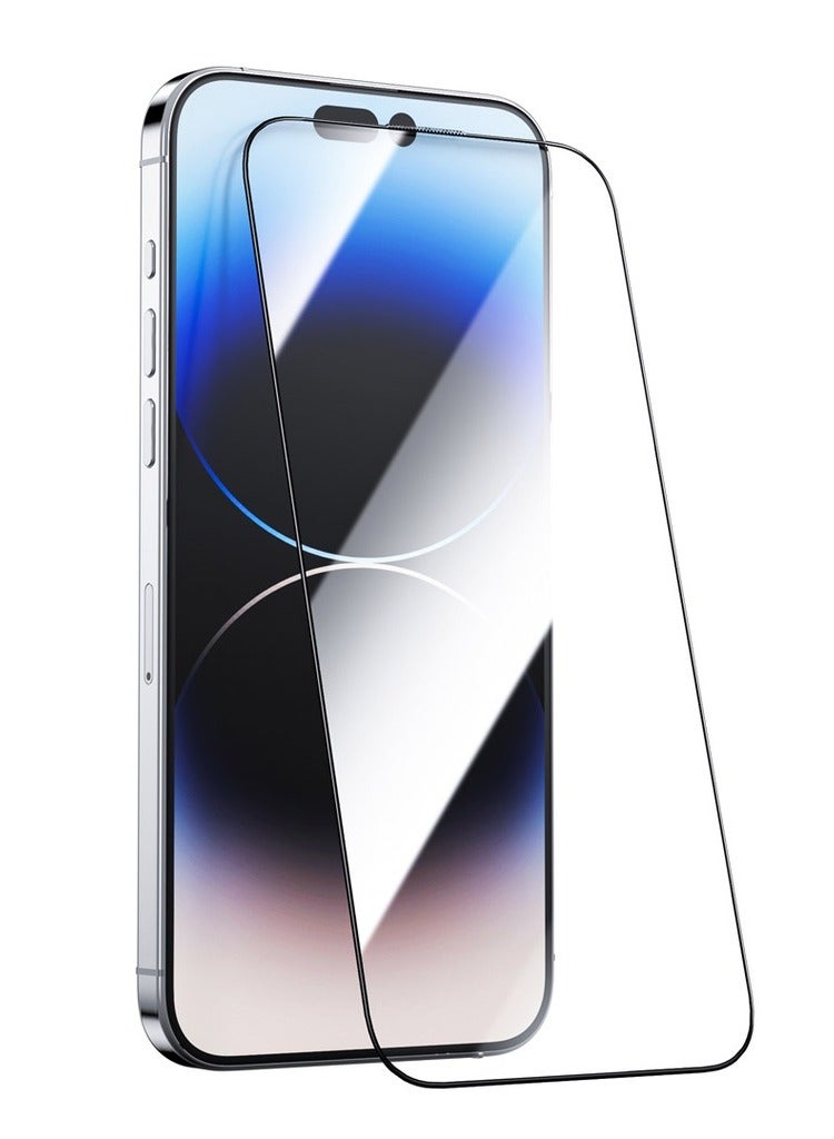 Green Lion 9H Steve HD Glass Protector for iPhone 15 Pro - Black Edge/Clear - Image 1