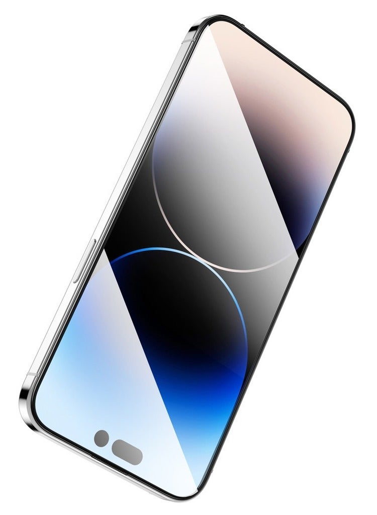 Green Lion 9H Steve HD Glass Protector for iPhone 15 Pro - Black Edge/Clear - Image 2