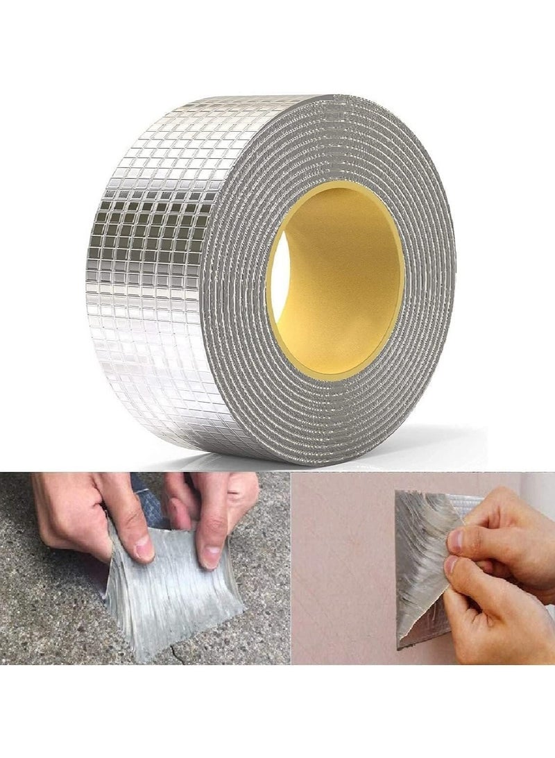 Bukela Leakage Repair Waterproof Tape for Pipe Leakage Roof Water Tape Leakage Solution Aluminium Foil Tape Waterproof Adhesive Tape Sealing Butyl Rubber Tape Surface Crack, Pipe Rupture  - Image 1