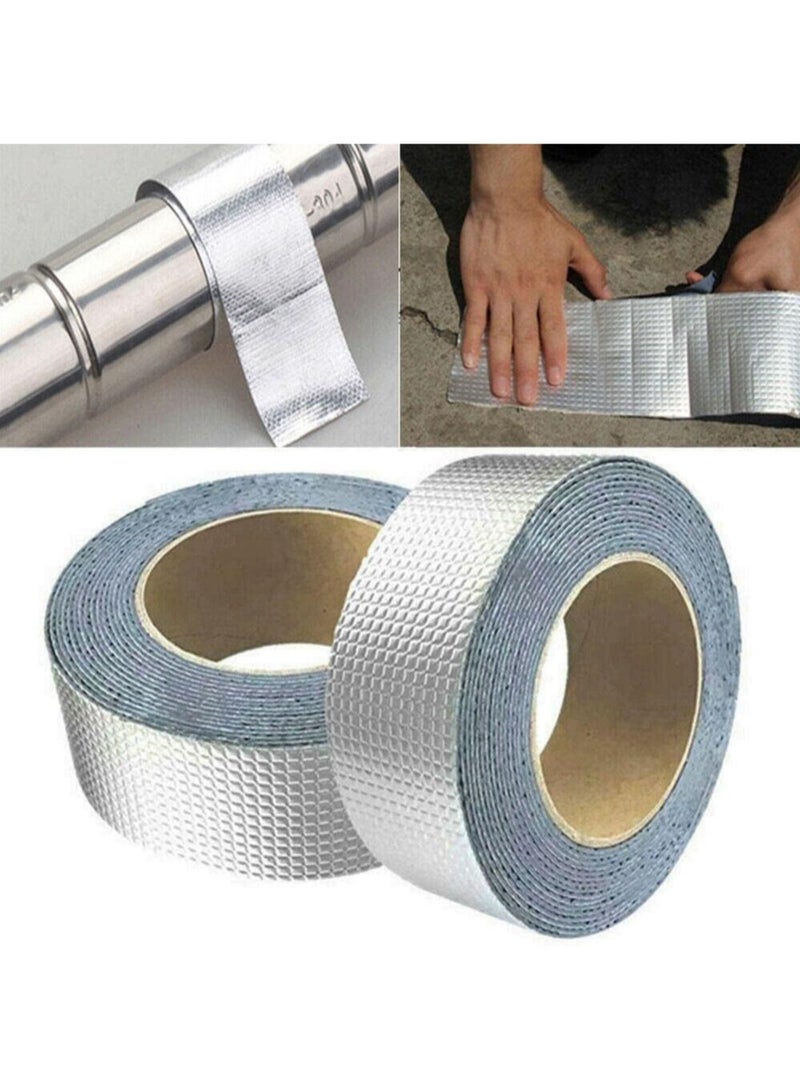 Bukela Leakage Repair Waterproof Tape for Pipe Leakage Roof Water Tape Leakage Solution Aluminium Foil Tape Waterproof Adhesive Tape Sealing Butyl Rubber Tape Surface Crack, Pipe Rupture  - Image 3