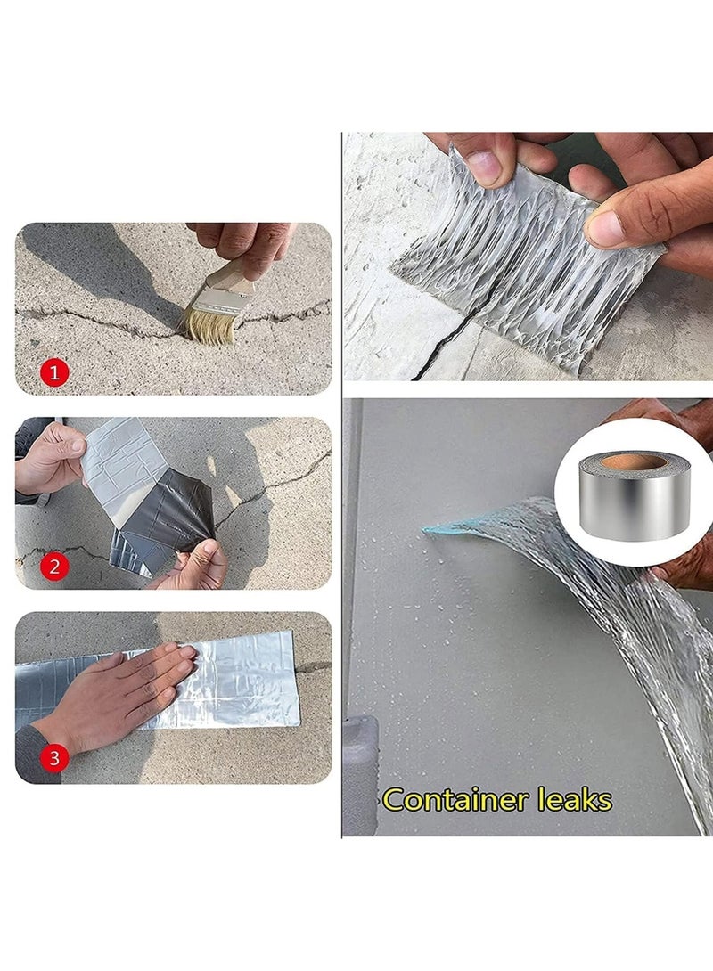 Bukela Leakage Repair Waterproof Tape for Pipe Leakage Roof Water Tape Leakage Solution Aluminium Foil Tape Waterproof Adhesive Tape Sealing Butyl Rubber Tape Surface Crack, Pipe Rupture  - Image 4