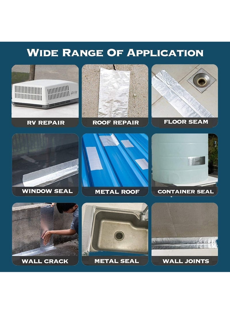 Bukela Leakage Repair Waterproof Tape for Pipe Leakage Roof Water Tape Leakage Solution Aluminium Foil Tape Waterproof Adhesive Tape Sealing Butyl Rubber Tape Surface Crack, Pipe Rupture  - Image 5