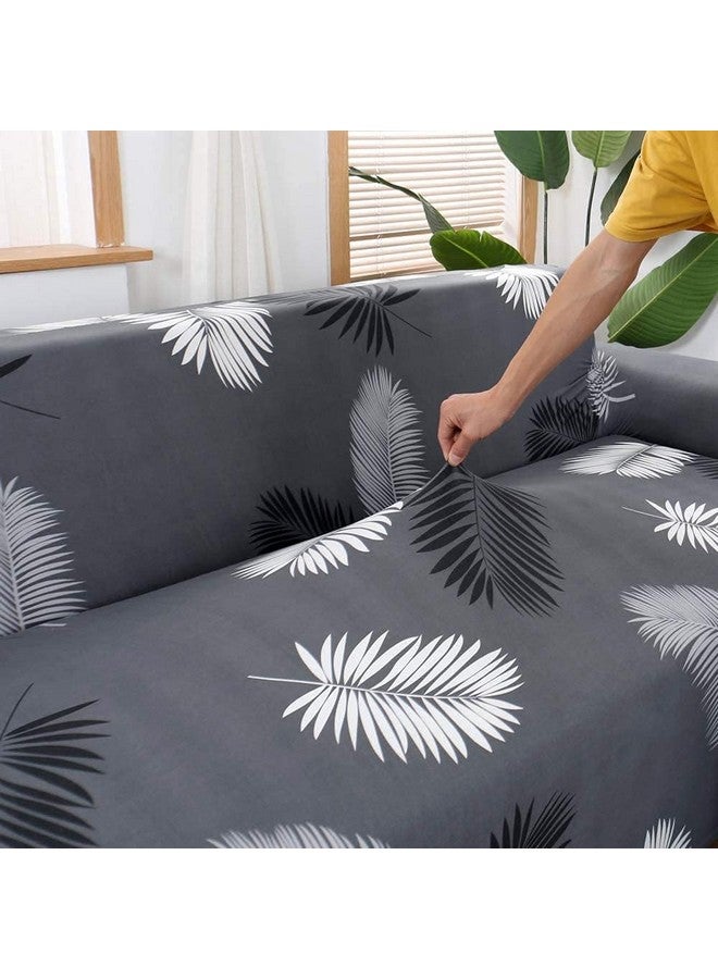 B BESTILO Sofa Cover 3 Seater and 2 Seater Fully Covered Universal 5 Seater Sofa Cover Non-Slip Sticky Elastic Stretchable Sofa Set Slipcover Protector for (3+1+1 Seater), Grey Fern - Image 3