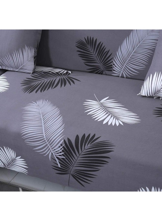 B BESTILO Sofa Cover 3 Seater and 2 Seater Fully Covered Universal 5 Seater Sofa Cover Non-Slip Sticky Elastic Stretchable Sofa Set Slipcover Protector for (3+1+1 Seater), Grey Fern - Image 4