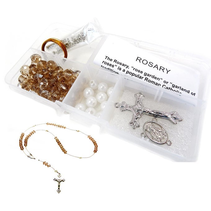 ROSARY PRAYER NECKLACE MAKING KIT DIY JEWELRY SUPPLIES FIRST COMMUNION GIFT FOR YOUTH BEADER 1 PK