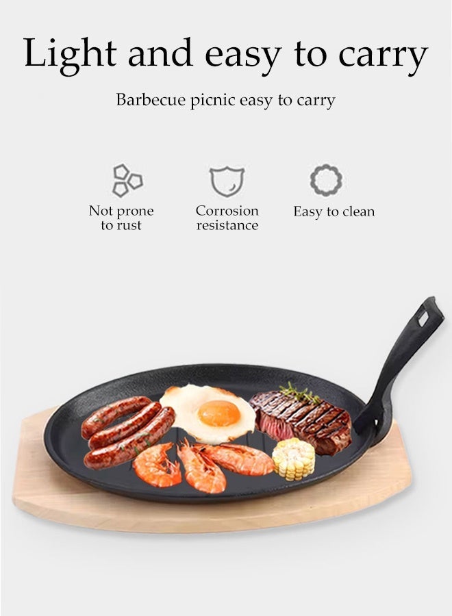 DUNISO Cast Iron Griddle Pan, Thickened Uncoated Frying pan ,Premium and Durable Versatile Grill Pan for Home Use,Non Stick Pan with Detachable Handles for Bbq Parties, Kitchen Cooking - Image 5