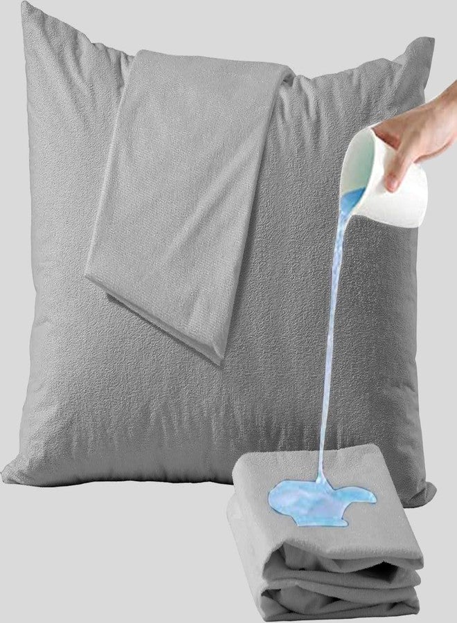 Trance Ultra Soft Terry Waterproof Pillow Protector Cover with Zippered Closure | Dust Mite - Bed Bug Protection | Oil and Water Spill Protection Covers (Large: 20 x 30 inch - Grey) - Pack of 2 - Image 1