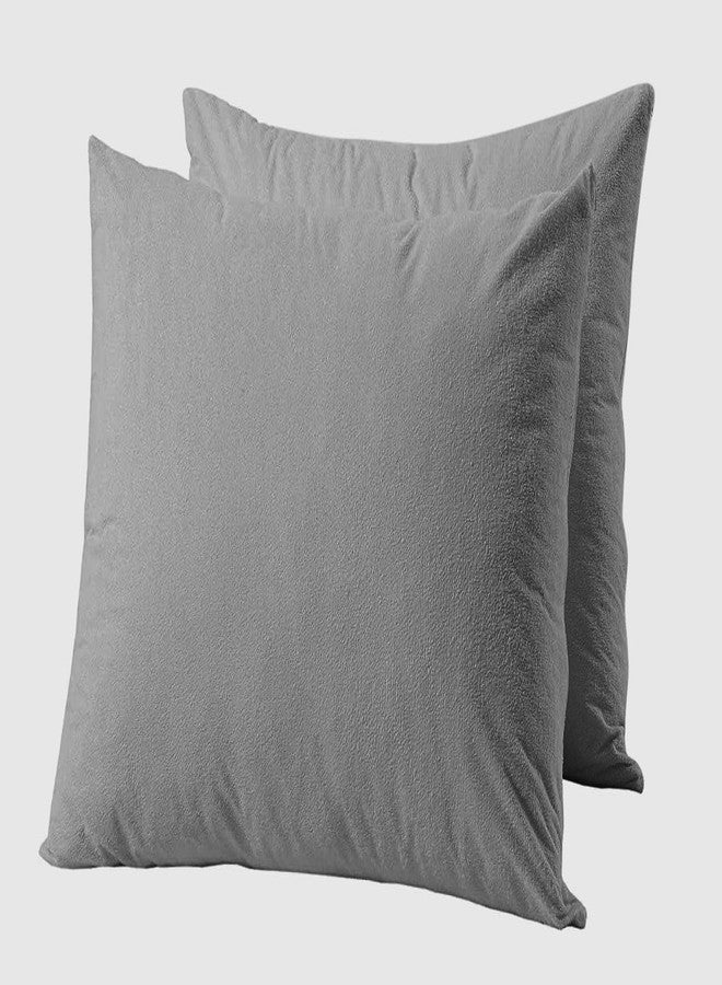 Trance Ultra Soft Terry Waterproof Pillow Protector Cover with Zippered Closure | Dust Mite - Bed Bug Protection | Oil and Water Spill Protection Covers (Large: 20 x 30 inch - Grey) - Pack of 2 - Image 3