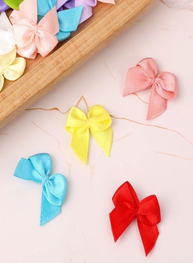 Fukaisu 100pcs Mini Bows for Craft, 20 Colors Small Tiny Premade Satin Ribbon Bows Cute Colorful Little Bowknot DIY Accessories for Sewing Gift-Wrapping Wedding Birthday Christmas Party Decorations - Image 5