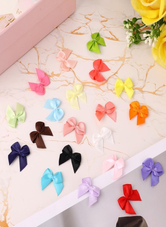 Fukaisu 100pcs Mini Bows for Craft, 20 Colors Small Tiny Premade Satin Ribbon Bows Cute Colorful Little Bowknot DIY Accessories for Sewing Gift-Wrapping Wedding Birthday Christmas Party Decorations - Image 4