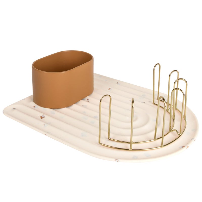 Boon ARC Modular Baby Bottle Drying Rack â€” Includes Silicone Drying Mat, Accessory Cup, and 7-Prong Wire Bottle Rack â€” Baby Essentials - Image 1